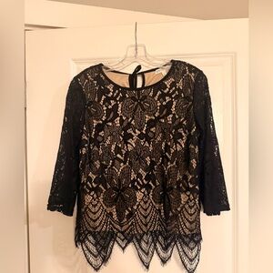 Black and Tan Blouse-size L